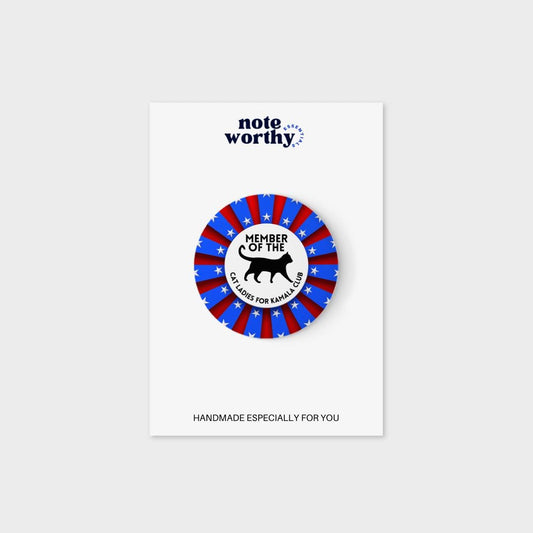 Cat Lady for Kamala | Cat Lady Button | Kamala Pin Button | Comma La Pin I Kamala Harris for President | Kamala 2024 | Democrat Pin | Brooch