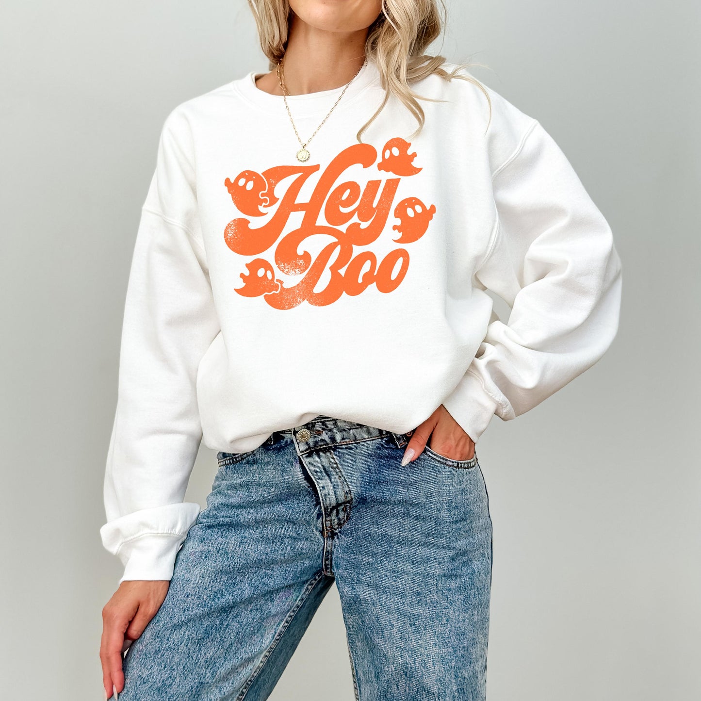 Halloween Sweatshirt, Hey Boo, Funny Halloween Sweatshirt, Cute Fall Sweatshirt, Spooky Season, Halloween Gift, Halloween Shirt, Ghost