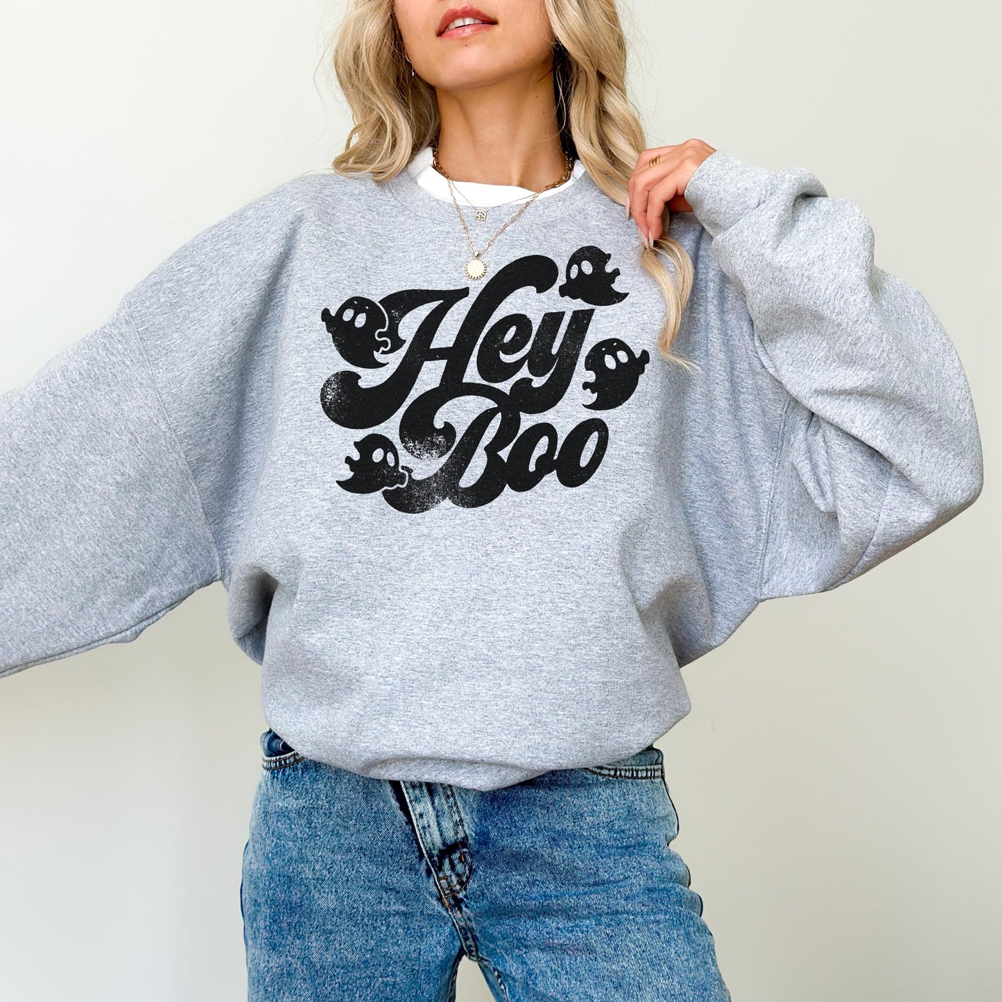 Halloween Sweatshirt, Hey Boo, Funny Halloween Sweatshirt, Cute Fall Sweatshirt, Spooky Season, Halloween Gift, Halloween Shirt, Ghost